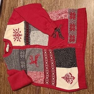 Cherokee Cardigan Long Sleeve Ladies Red‎ Tone Pre-Owned Festival Outdoors Party